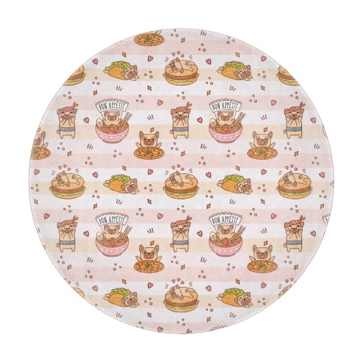 Bon Appetit Pug Food Snijplank (Voorkant)