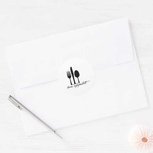 Bon Appetit Ronde Sticker (Envelop)