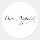 Bon Appetit Ronde Sticker (Voorkant)