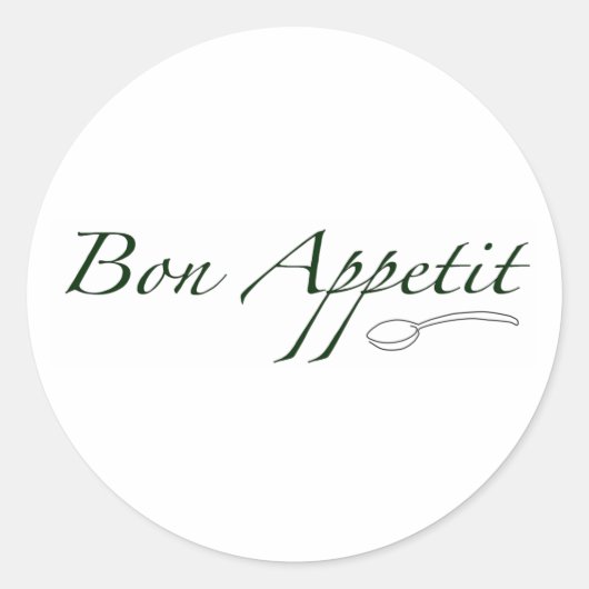 Bon Appetit Ronde Sticker (Voorkant)