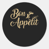 Bon Appetit Ronde Sticker (Voorkant)
