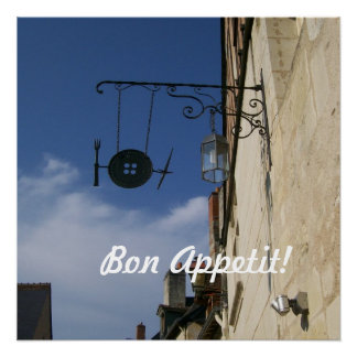 Bon Appetit! Teken van Cafe in Frankrijk Poster