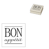 BON APPETIT Typografie Eet citaat Rubberstempel (Gestempeld)