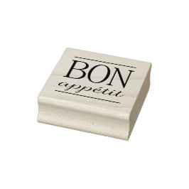BON APPETIT Typografie Eet citaat Rubberstempel
