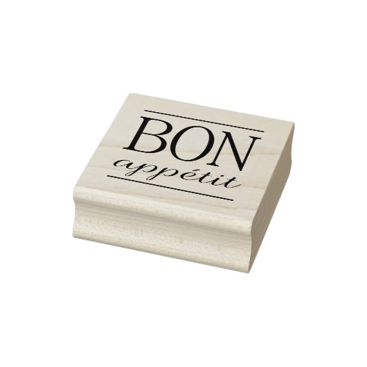 BON APPETIT Typografie Eet citaat Rubberstempel (Stempel)