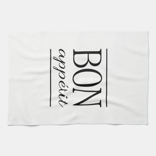 BON APPETIT Typography Foodie Quote Theedoek (Horizontaal)