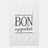 BON APPETIT Typography Foodie Quote Theedoek (Verticaal)