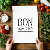 BON APPETIT Typography Foodie Quote Theedoek