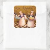 Bon Appétit Vierkante Sticker (Tas)