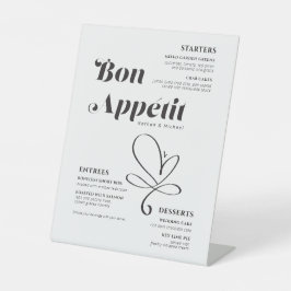 Bon Appetit Weddenschap Dinner Black White Reclamebord Met Voetstuk