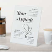Bon Appetit Weddenschap Dinner Black White Reclamebord Met Voetstuk (Insitu)