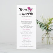 Bon Appetit Wedding Dinner Menu (Staand voorkant)