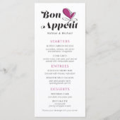 Bon Appetit Wedding Dinner Menu (Voorkant)