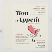 Bon Appetit Wedding Dinner Salmon Paper Sheet (Voorkant / Achterkant)