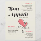 Bon Appetit Wedding Dinner Salmon Paper Sheet (Voorkant)