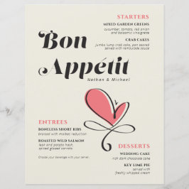 Bon Appetit Wedding Dinner Salmon Paper Sheet