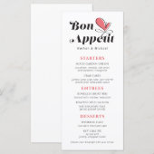 Bon Appetit Wedding Dinner Salmon White Menu (Voorkant / Achterkant)