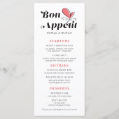 Bon Appetit Wedding Dinner Salmon White Menu (Voorkant)