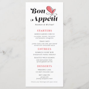 Bon Appetit Wedding Dinner Salmon White Menu
