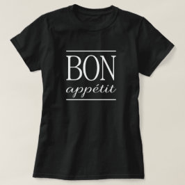 BON APPETIT witte typografie citaat tekst afdrukke T-shirt