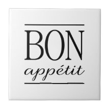 BON APPETIT Zwart & Wit Keuken Typografie Citaat