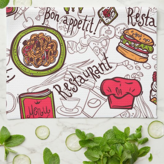 Bon Appetite  Theedoek (Gevouwen)