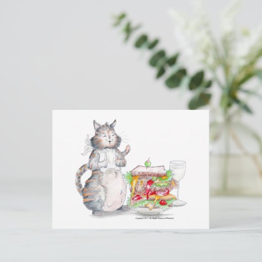 Bon Appitet Cat Briefkaart (Staand voorkant)