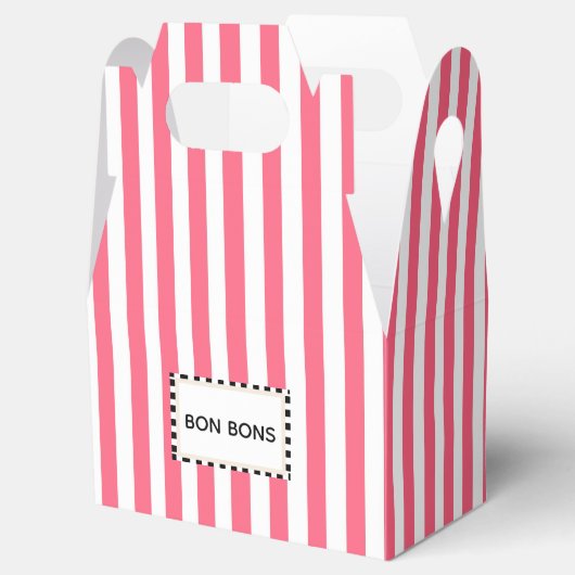 Bon Bons roze gestreept Bedankdoosjes (Geopend)