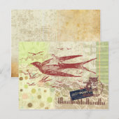 Bon Boyage Thumbelina  Collage Art Briefkaart (Voorkant / Achterkant)