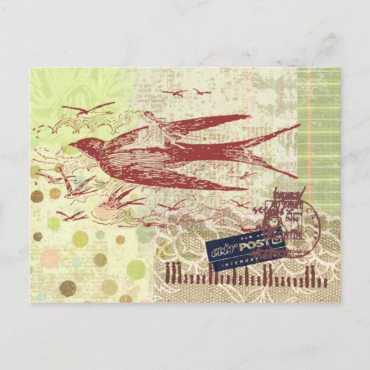 Bon Boyage Thumbelina  Collage Art Briefkaart (Voorkant)