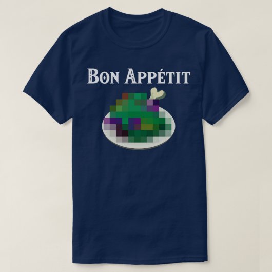 Bon eetlust dubieus eten van het wild t-shirt (Design voorkant)