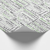 Bon-eetlust in veel talen - groen cadeaupapier (Hoek)