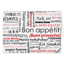 Bon-eetlust in veel verschillende talen typografie