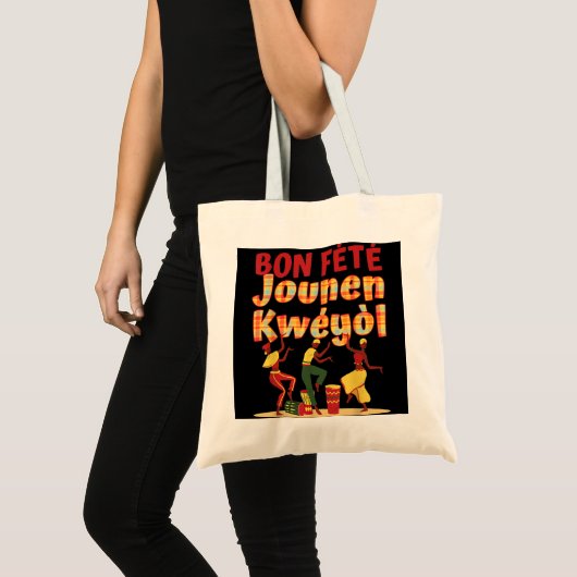 Bon Fete Jounen Kweyol - Happy Creole Day Madras P Tote Bag (Voorkant (product))