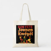 Bon Fete Jounen Kweyol - Happy Creole Day Madras P Tote Bag (Achterkant)