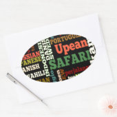 Bon Italiaanse Safari Hapanese Voyage Ovale Sticker (Envelop)