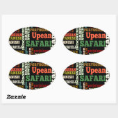 Bon Italiaanse Safari Hapanese Voyage Ovale Sticker (Vel)