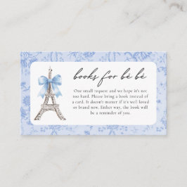Bon Jour Be French Toile Blue Baby shower Informatiekaartje