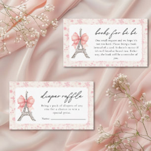 Bon Jour Be French Toile Roze Baby shower Informatiekaartje