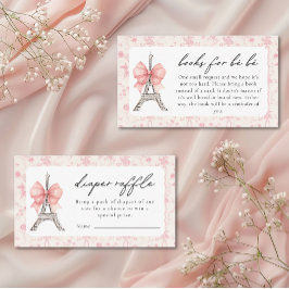 Bon Jour Be French Toile Roze Baby shower Informatiekaartje
