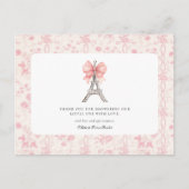 Bon Jour Bebe Romantisch Roze Frans Bedankt Post Briefkaart (Voorkant)