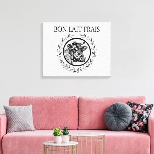 Bon Lait Frais Canvas Afdruk (Insitu (Woonkamer))