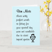 Bon Mots A Funny Happy Birthday Poem Kaart (Gele Bloem)