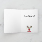 Bon Nadal, Catalaanse kerstverlichting rendieren Feestdagen Kaart (Binnen)