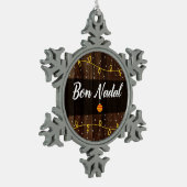 Bon Nadal Catalan Merry Kerstmis, Robuuste stijl Tin Sneeuwvlok Ornament (Links)
