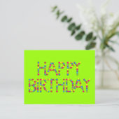 Bon Party Rainbow Happy Birthday Postcard Briefkaart (Staand voorkant)