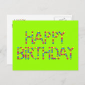 Bon Party Rainbow Happy Birthday Postcard Briefkaart (Voorkant / Achterkant)