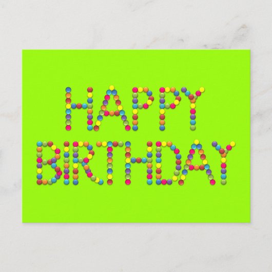 Bon Party Rainbow Happy Birthday Postcard Briefkaart (Voorkant)