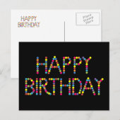 Bon Party Rainbow Happy Birthday Postcard Briefkaart (Voorkant / Achterkant)