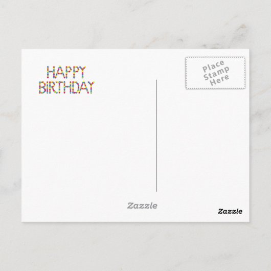 Bon Party Rainbow Happy Birthday Postcard Briefkaart (Achterkant)